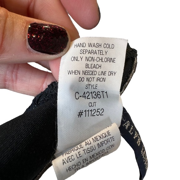 Ralph Lauren Bikini Top Womens Strapless Halter Crochet Light Padded Black Small - Picture 12 of 12